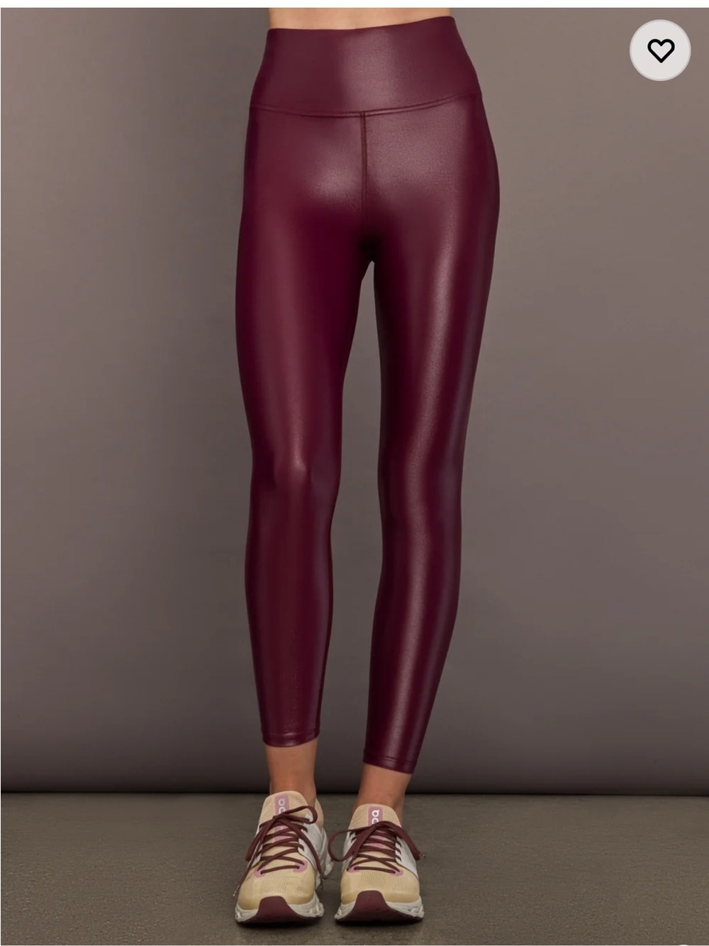 Carbon38 High-Rise 7/8 Leggings in Dark Red Takara Shine